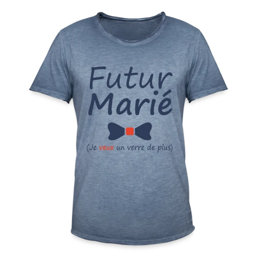 Futur Marié Verre de Plus - T-shirt vintage Homme
