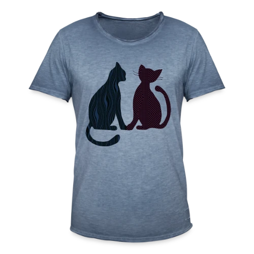Amour Félin - T-shirt vintage Homme