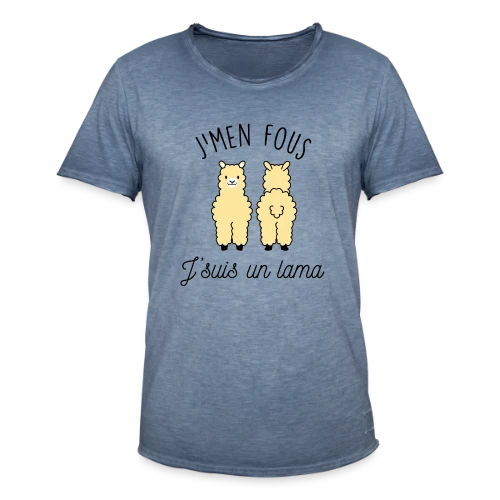 T-shirt "J'men fous j'suis un lama" - Humour Décalé - T-shirt vintage Homme