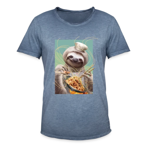 Le Paresseux Chef des Nouilles Sautées - T-shirt vintage Homme