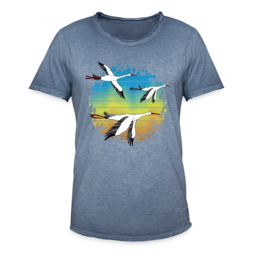 Cigogne Élégante - T-shirt vintage Homme