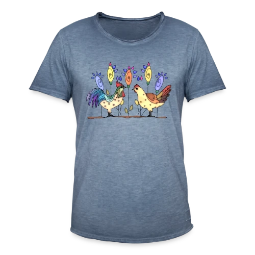 Duo Fermier Coq & Poule - T-shirt vintage Homme