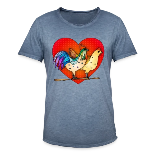 Duo Coq et Poule Champêtre - T-shirt vintage Homme