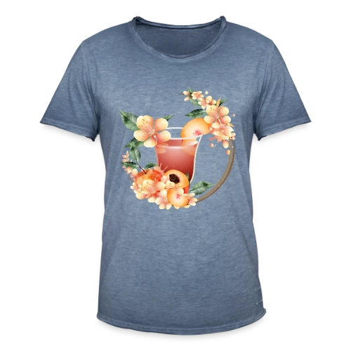 Cocktail Pêche en Fleurs: Douceur Estivale - T-shirt vintage Homme