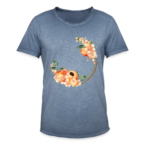 Pêche et Fleur en Couronne Tendance - T-shirt vintage Homme