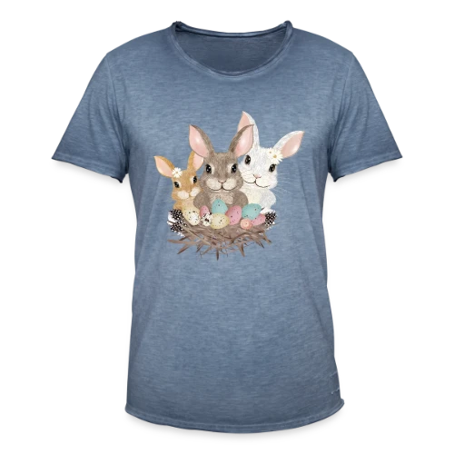 Famille de Lapins de Pâques Pastel Adorables - T-shirt vintage Homme