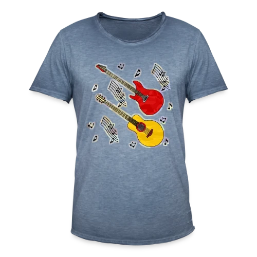 Mélodie Guitare Vintage - T-shirt vintage Homme