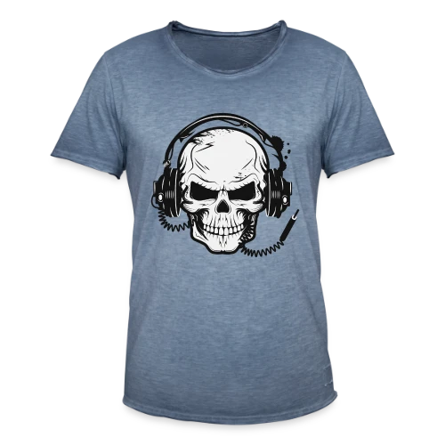 Tête de Mort Casque Audio - Esprit Rock - T-shirt vintage Homme