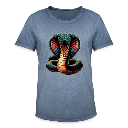 T-shirt Cobra Royal Éclatant : Style Dynamique et Vives Couleurs - T-shirt vintage Homme