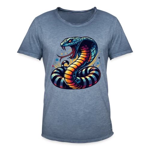 T-shirt Cobra Vibrant : Style Sauvage et Énergique - T-shirt vintage Homme