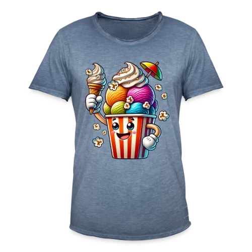 T-Shirt Glace Comic : Fun, Fraîcheur Estivale & Gourmandise - T-shirt vintage Homme