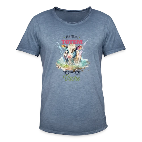 Ma Vache, Mon Animal Totem Humour - T-shirt vintage Homme