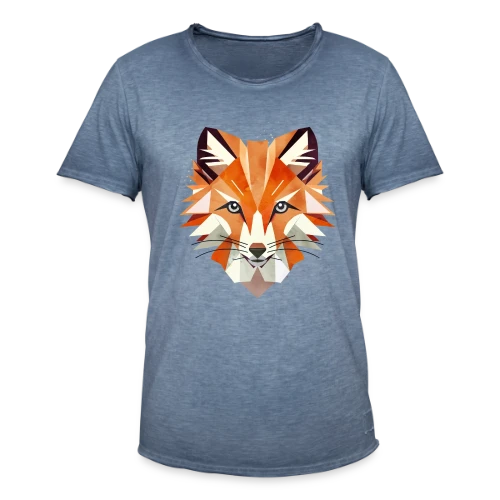 Renard Géométrique Éclatant - T-shirt vintage Homme