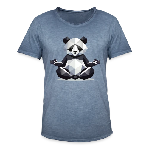 Panda Zen Géométrique : Harmonie Minimaliste - T-shirt vintage Homme
