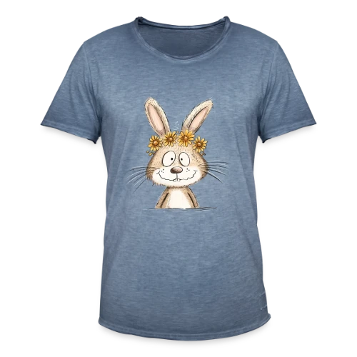 Lapin Rigolo Couronne Fleurs - T-shirt vintage Homme