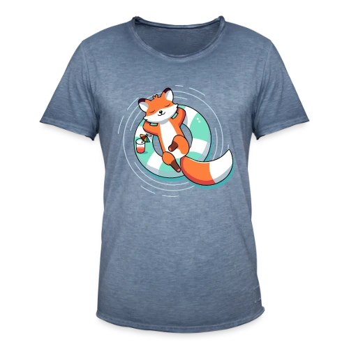 Renard Chill' en Bouée Tropicale - T-shirt vintage Homme