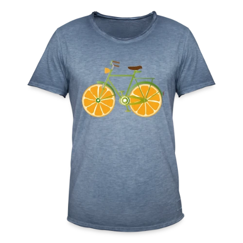 T-shirt Vélo Fruitix : L'Original Fun aux Roues Oranges - T-shirt vintage Homme