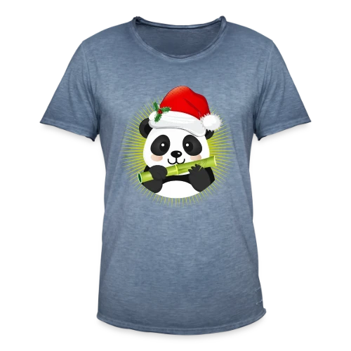 Panda Festif de Noël - T-shirt vintage Homme