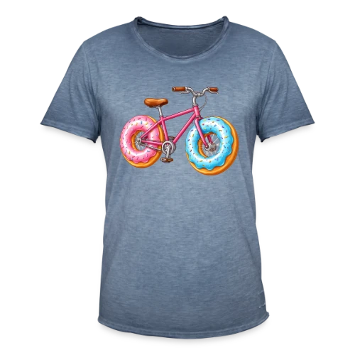 T-shirt Cycliste Gourmand : Donut & Vélo Humoristique - T-shirt vintage Homme