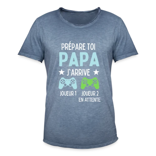 T-Shirt Futur Papa Gamer - Annonce Grossesse Humour - T-shirt vintage Homme
