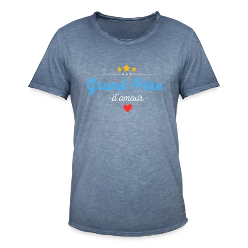 Grand-Père d'Amour : Personnalisé avec Noms des Petits-Enfants - T-shirt vintage Homme