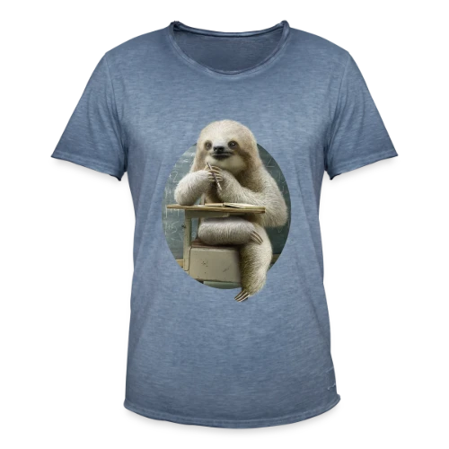 T-shirt Paresseux Studieux en Classe - T-shirt vintage Homme