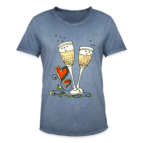 Verres Cœurs & Fêtes - T-shirt vintage Homme