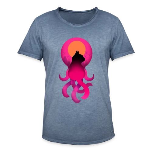 Octo-Chat Fantastique - T-shirt vintage Homme