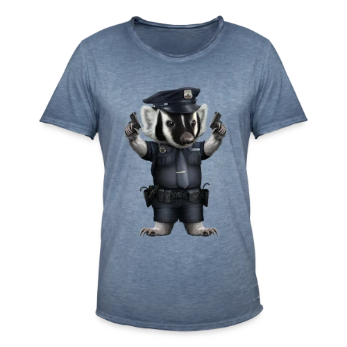 Blaireau Police - T-shirt vintage Homme