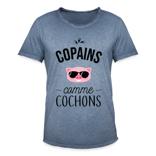 Copains comme Cochons - Duo d'Amis - T-shirt vintage Homme