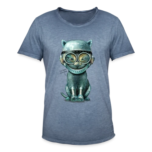 Chat Malin : Curiosité Féline - T-shirt vintage Homme