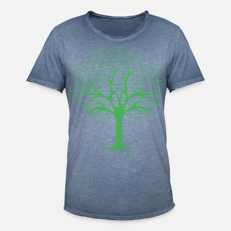Binary Tree... Programmers & Nerd - Men's Vintage T-Shirt - vintage denim