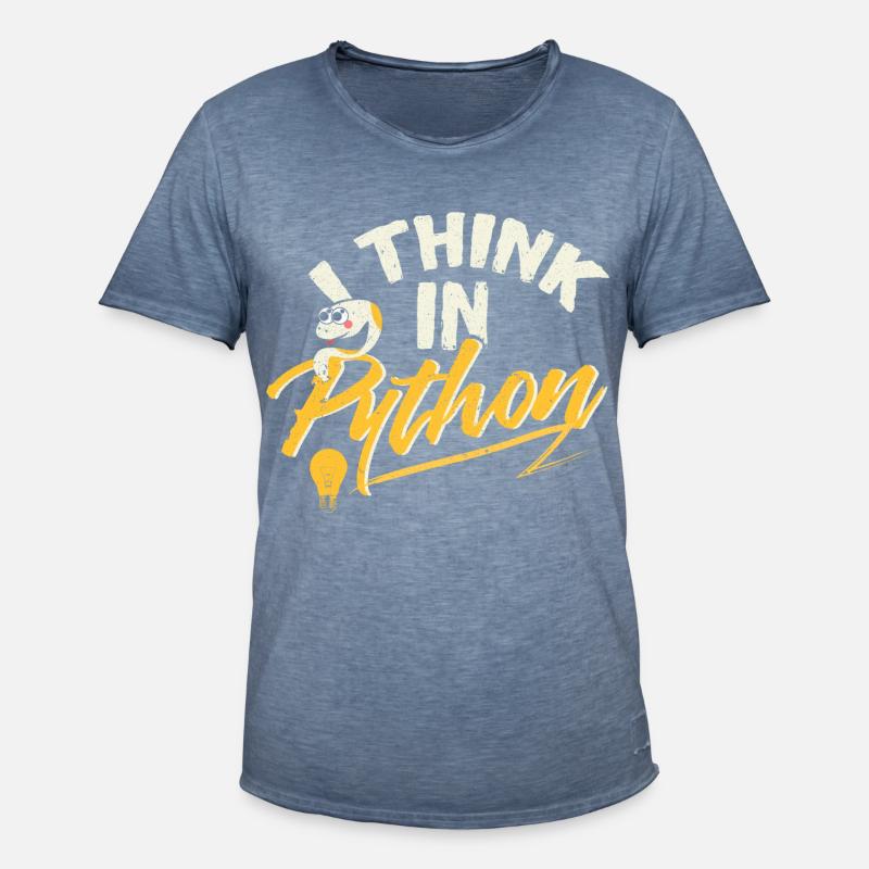 Python Programmierer - Männer Vintage T-Shirt - Vintage Denim