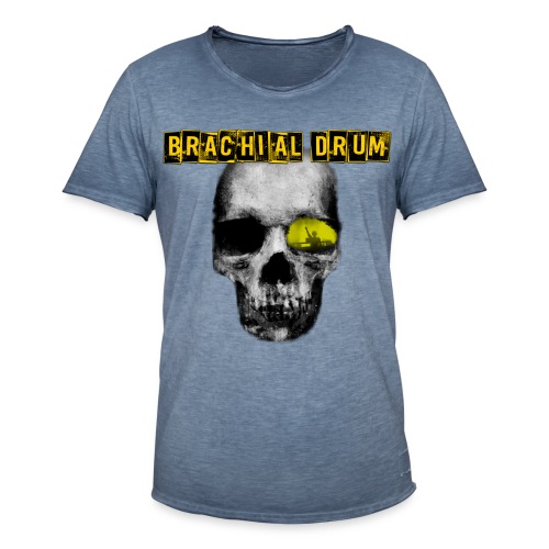 Brachial Drum Logo / Skull mit Schriftzug - Männer Vintage T-Shirt