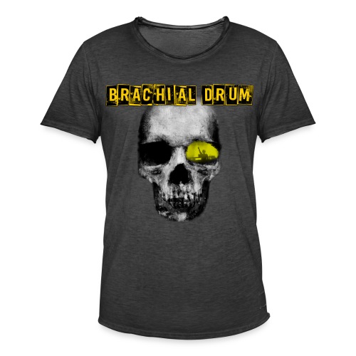 Brachial Drum Logo / Skull mit Schriftzug - Männer Vintage T-Shirt