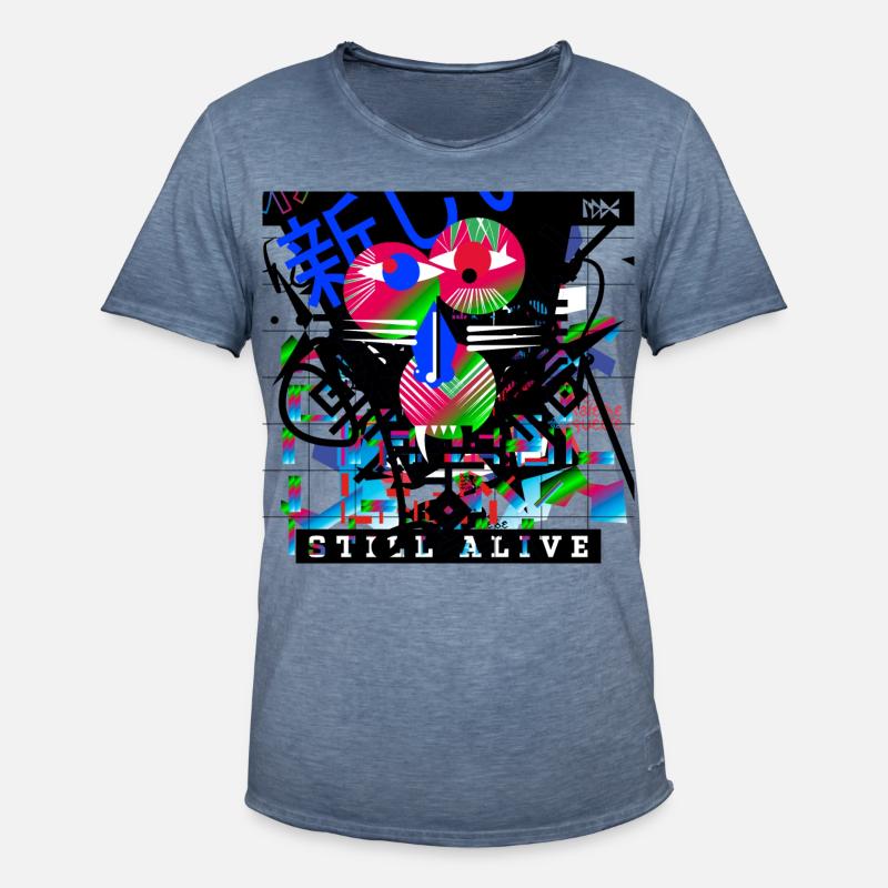 Still Alive Baboon - Men's Vintage T-Shirt - vintage denim