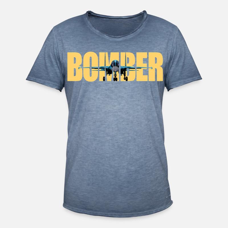Bomber Su-34 - Men's Vintage T-Shirt - vintage denim