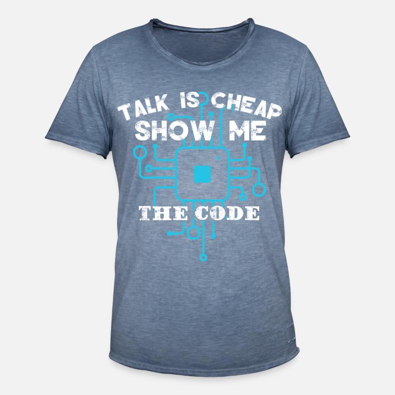 Funny Coder Coding - Men's Vintage T-Shirt - vintage denim