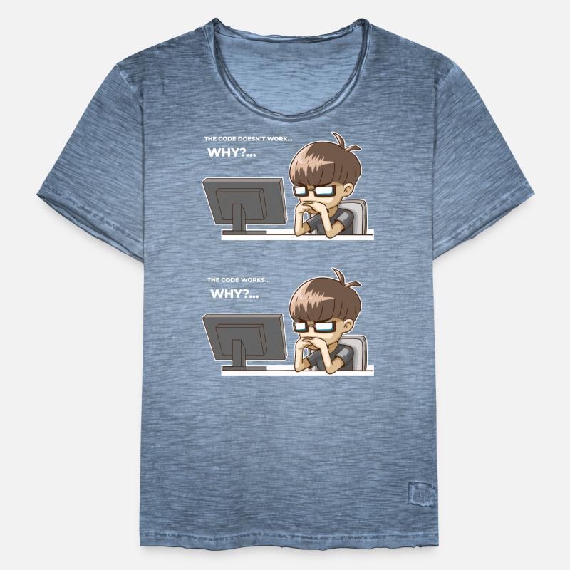 Funny programming code works why Men's Vintage T-Shirt