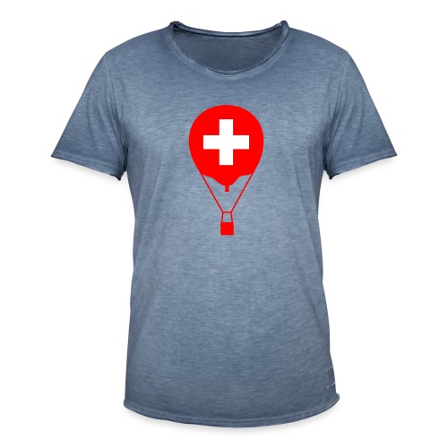 Gasballon i schweizisk design - Herre vintage T-shirt