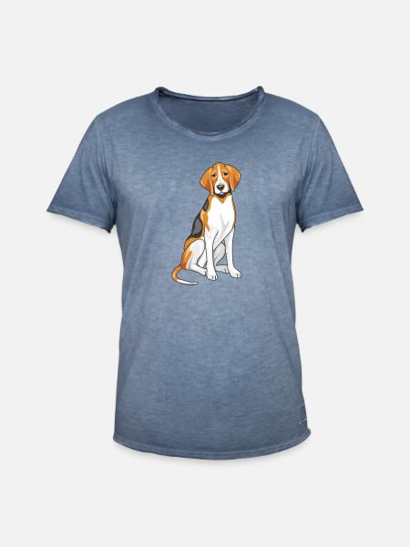 Sitting foxhound - Men's Vintage T-Shirt - vintage denim