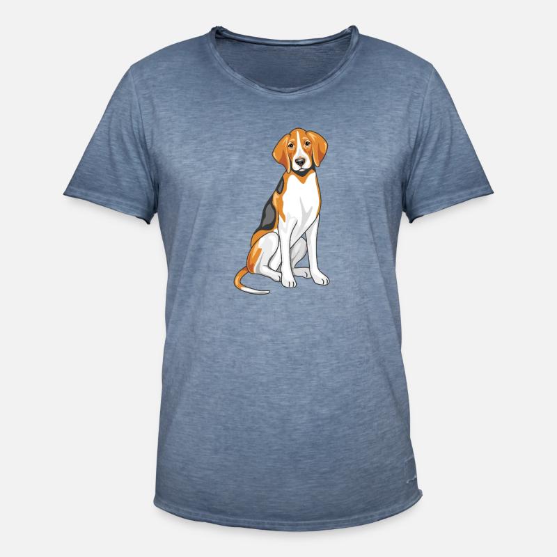 Sitting foxhound - Men's Vintage T-Shirt - vintage denim
