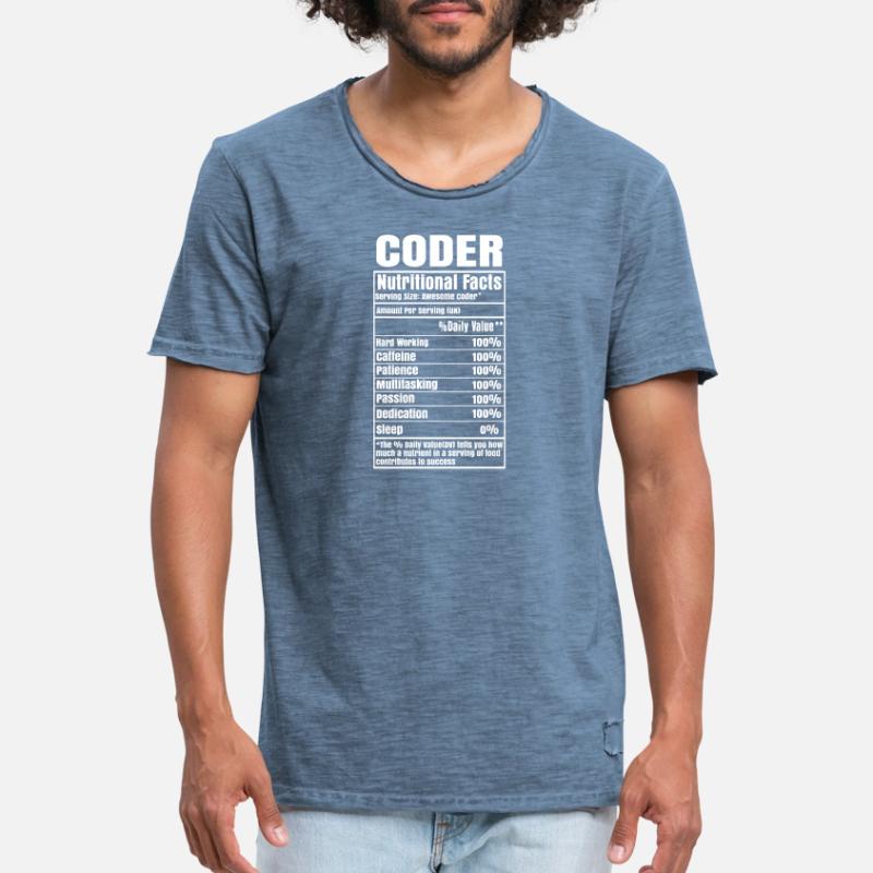Coder Nutritional Facts Coder Programmer Computer Männer Vintage T-Shirt