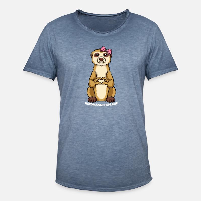 Erdmännchenliebe Erdmännchenmama Erdmännchen Herz - Männer Vintage T-Shirt - Vintage Denim