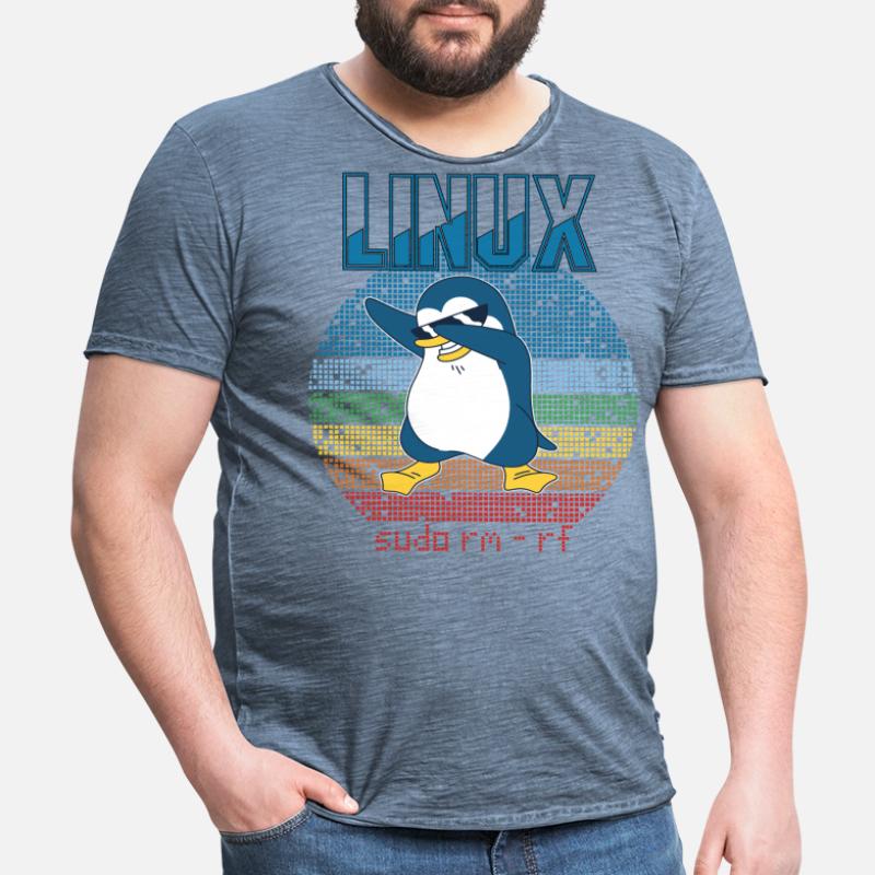 Linux Sudo Root Geek Admin Penguin Nerd Programmer Männer Vintage T-Shirt
