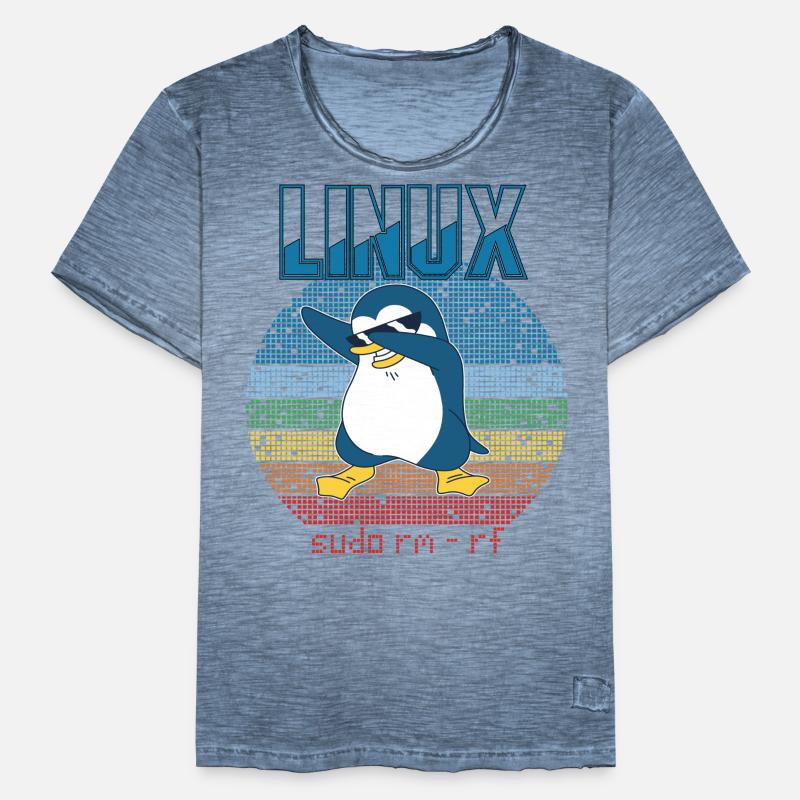 Linux Sudo Root Geek Admin Penguin Nerd Programmer Männer Vintage T-Shirt