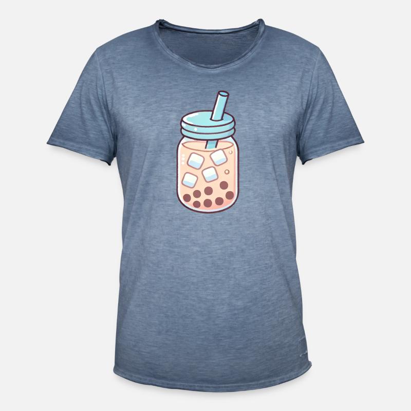 Boba Eistee im Einmachglas - Männer Vintage T-Shirt - Vintage Denim