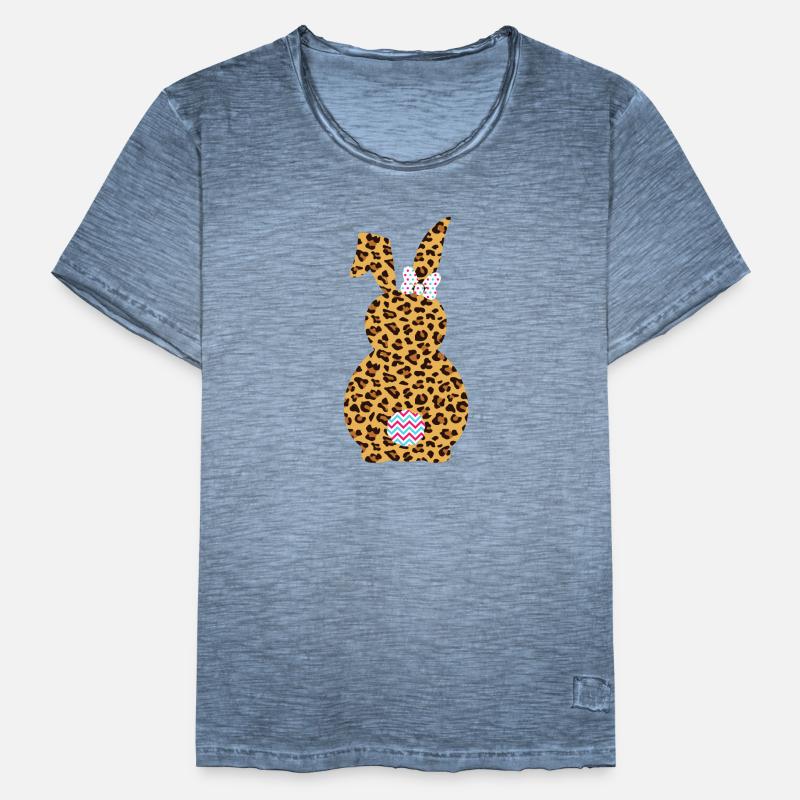 Sweet Easter Leopard Bow Easter Egg Men's Vintage T-Shirt
