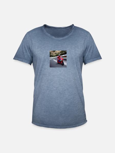 Superbike 01 - Männer Vintage T-Shirt - Vintage Denim