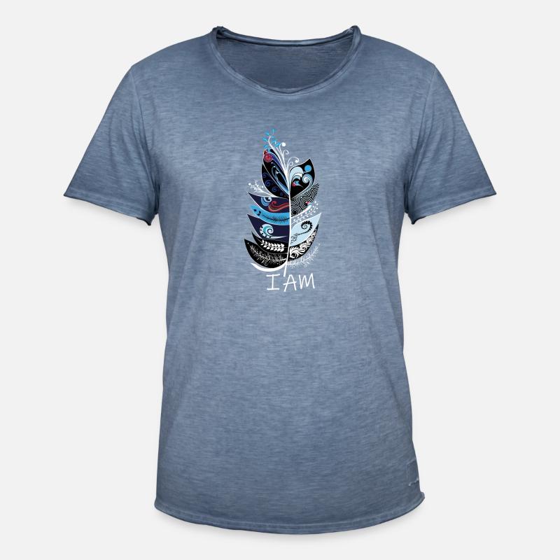 Feder - Männer Vintage T-Shirt - Vintage Denim